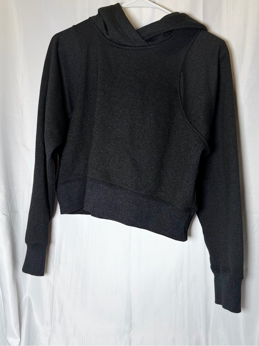 lululemon athletica Black Cropped Hoodie Sweatshirt